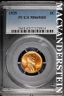 1935 Lincoln Wheat Cent- PCGS MS 65RD Lustrous- No Reserve #SLA726