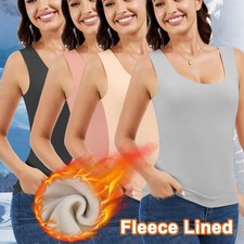 Women's Thermal Fleece Lined Keep Warm Top Vest Sleeveless Undershirt Base Layer