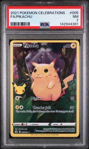 2021 POKEMON CELEBRATIONS #005 FULL ART/PIKACHU PSA 7