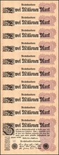 Germany 2 Millionen - Million Mark, 1923, P-104a.2, UNC X 10 PCS