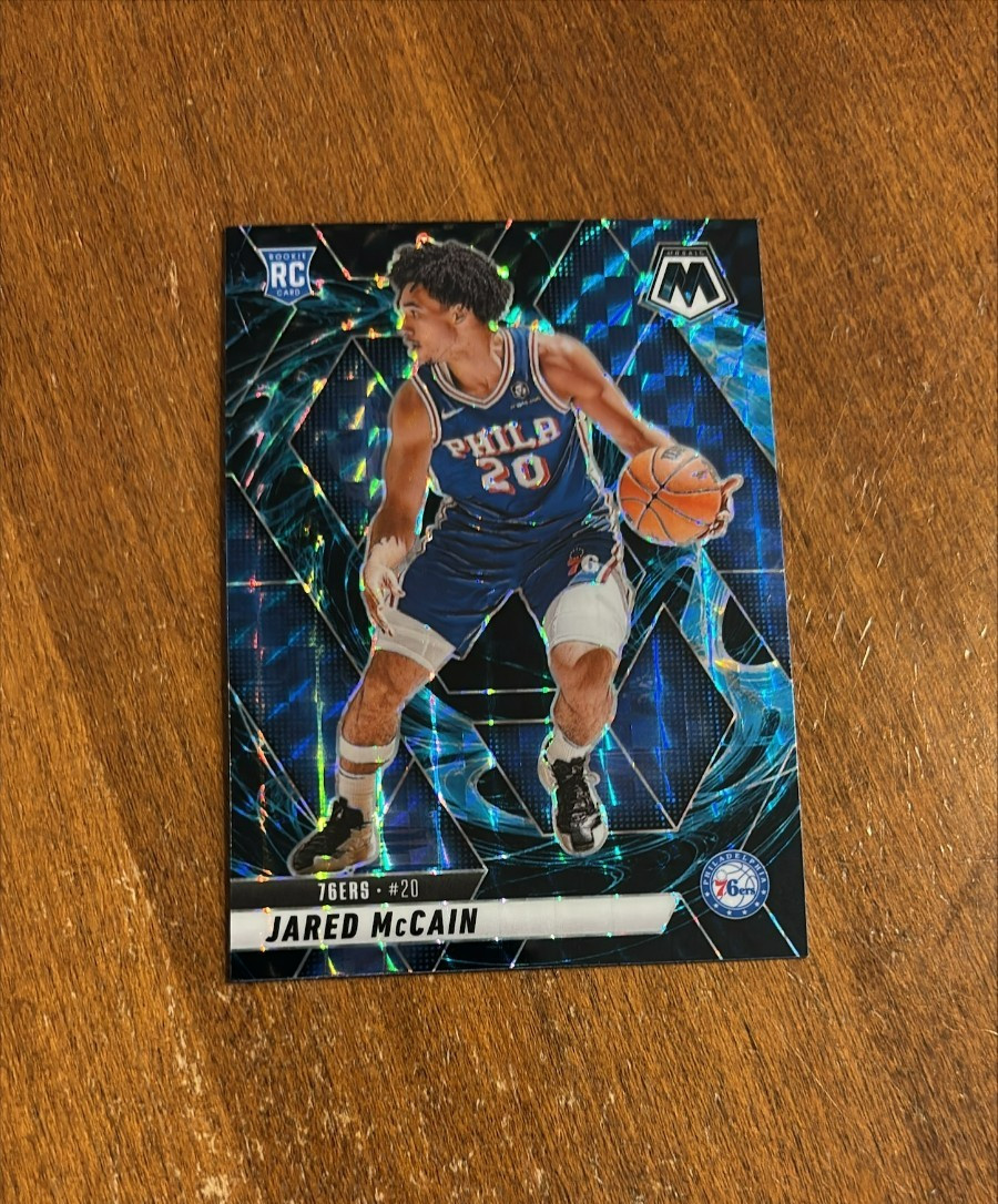 Jared McCain 2024-25 Panini Mosaic Genesis Prizm Rookie #228 76ers Duke RC