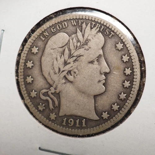 1911  *P*  BARBER SILVER QUARTER  ***NICE*** FREE SHIPPING   C2136