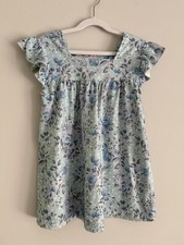 Love Shack Fancy Girls Flutter Sleeve Gown Slate Blue Dream Size 3 - 4Y