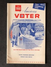 1960 American Voter Booklet JFK Kennedy Nixon Election Post Convention Photo Vtg