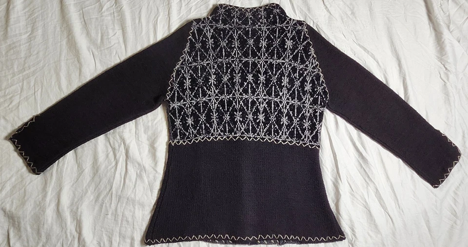 Curio Patchwork Boho Knit Sweater Artsy Cottagecore Vintage Women’s Size Large - Image 2 of 4