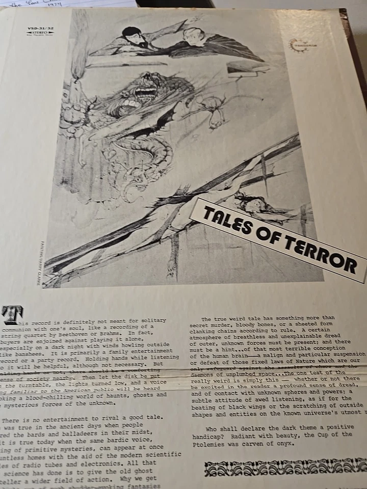 TALES of TERROR - Nelson Olmsted (Narrator ) 1971 Double LP Vanguard 31/32  - Image 2 of 4