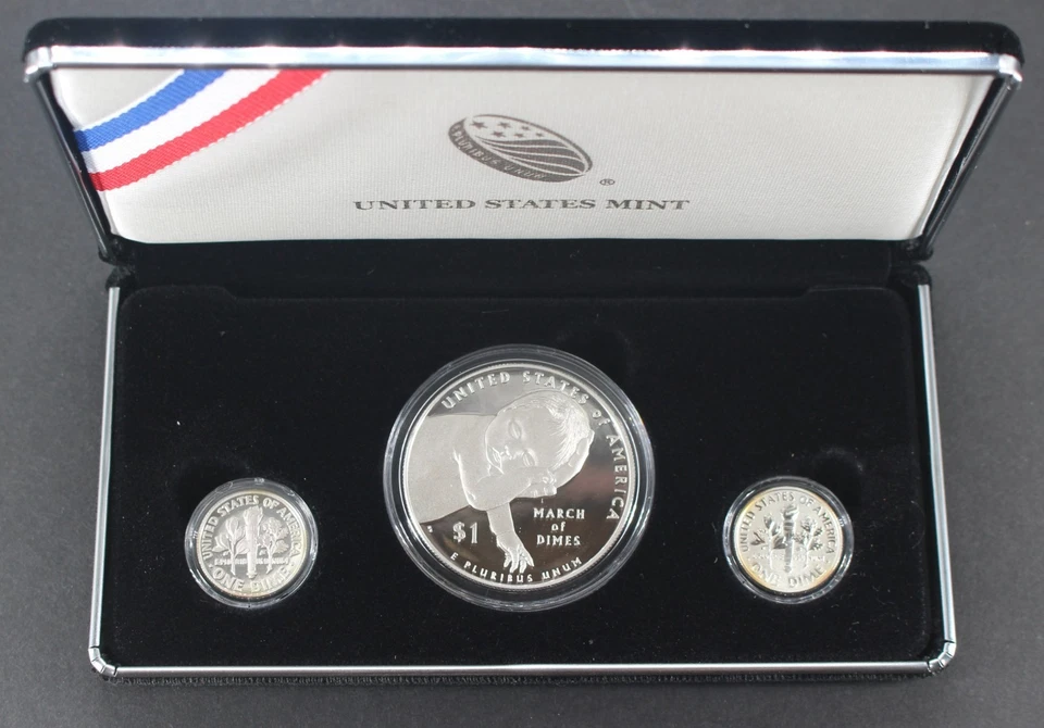 2015 March of Dimes Special Silver Proof Set 3 Silver Coins~ - Image 2 of 4