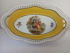 Schuman Porcelain Oval Decorative Cut Edges Small Dish/Bowl Bavaria