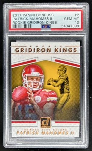 2017 Panini Donruss Patrick Mahomes II Rookie Gridiron Kings RC #2 Chiefs PSA 10