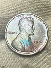 1909 VDB Philadelphia Mint Copper Lincoln Lustr AU +Wheat Cent High Grade Toned