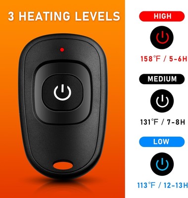Semelles Chauffantes Rechargeables GTBRITER - Contrôle Par Appli, Taille Medium Orange
