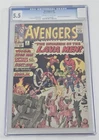 S-869 VINTAGE 1964 MARVEL COMICS AVENGERS #5 CGC GRADED 5.5 OFF WHITE TO WHITE