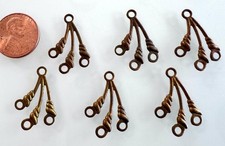 Vintage 3 Loop Brass Drop Findings Charms 6