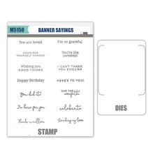 BANNER SAYINGS Stamps and Metal Cutting Dies DIY Scrapbooking Paper Card
