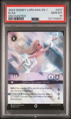 2023 DISNEY LORCANA EN 1-THE FIRST CHAPTER #207 ELSA - SPIRIT OF WINTER PSA 10
