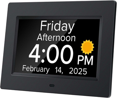 Digital Alarm Clock with Date and Day of Week for Dementia Seniors, Voice Announ