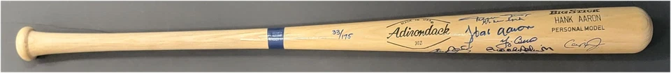 Hank Aaron Willie Mays Cal Ripken Jr Nolan Ryan Signed Bat All Century Team JSA