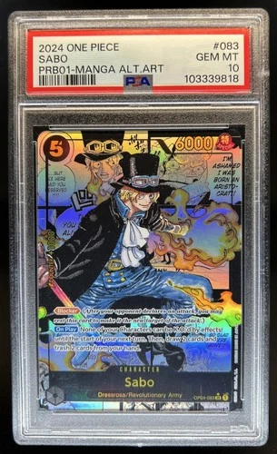 2024 One Piece The Best Sabo Super Rare Manga Alternate Art #OP04-083 PSA 10
