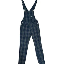 Romper Jack blue plaid overalls versitile stylish leisure men's Small
