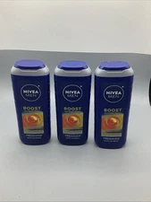 3 NIVEA MEN Boost 3-In-1 Citrus Scent + Caffeine 16.9 fl. oz. Body Washes