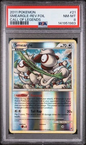 2011 Pokemon Call of Legends #21 Smeargle Reverse Foil PSA 8 Free Ship NEW CERT!