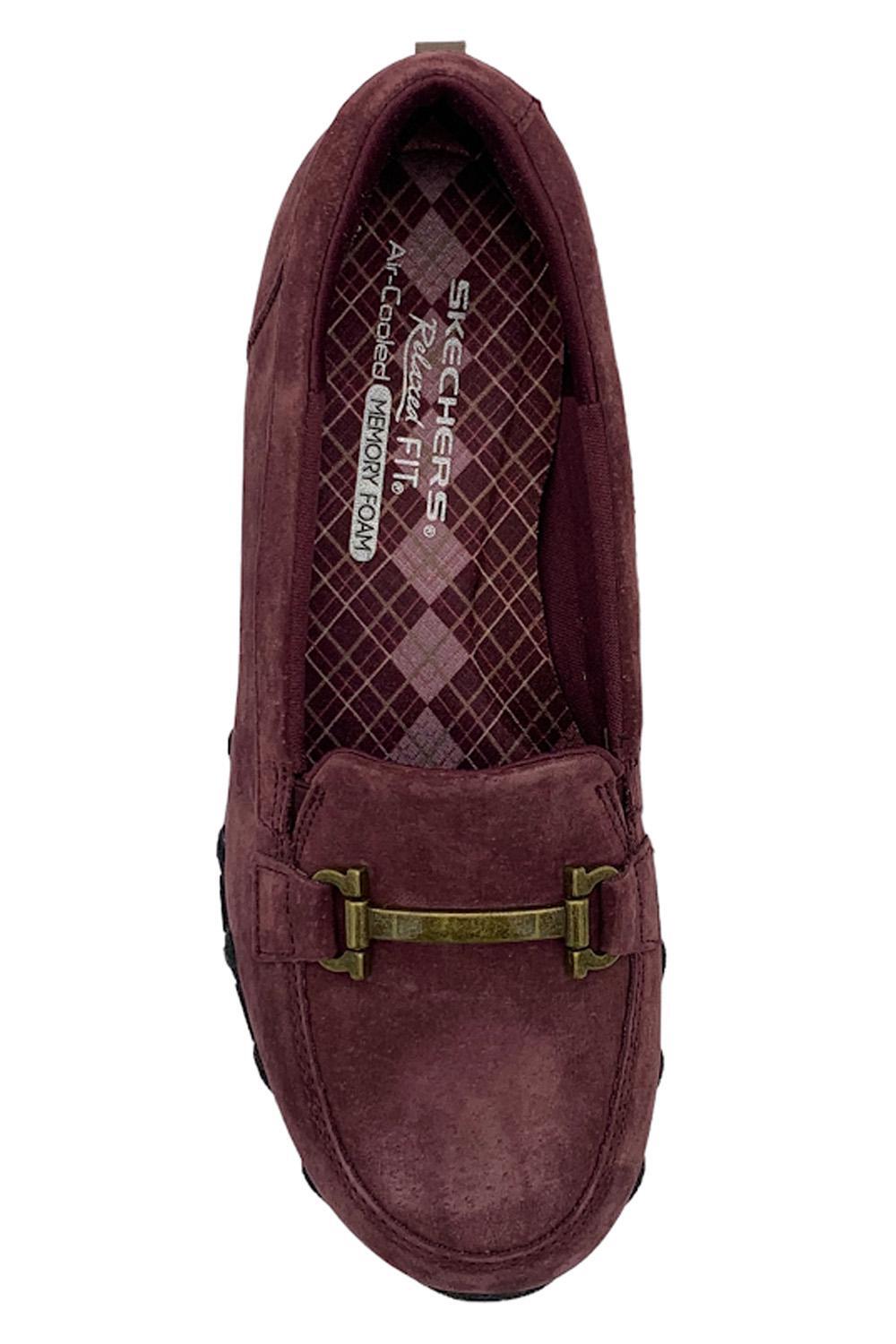 Skechers Bikers Suede Slip-On Shoes Be Clutch Burgundy | eBay