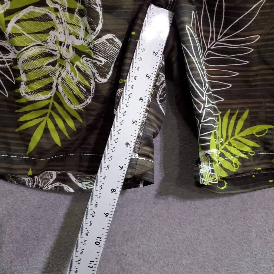 Caribbean Joe Hombres Traje de Baño Grande Marrón Floral Bañador Hawaiano Bolsillo 7" Entrepierna Foto 4 de 4