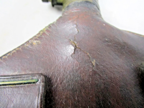 Antique 19th Century Leather Shot Flask for Flintlock Reloading - Collectible - Picture 5 of 7