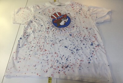 Bucees Uncle Sam Bucky White Tye Dye Shirt Mens Size XL America 4th July Patriot