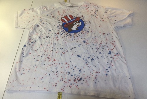 Bucees Uncle Sam Bucky White Tye Dye Shirt Mens Size XL America 4th July Patriot