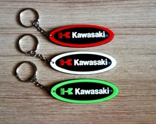 Set 3 Kawasaki Keychain Rubber Keyring Motorcycle Racing Collectible New Gift
