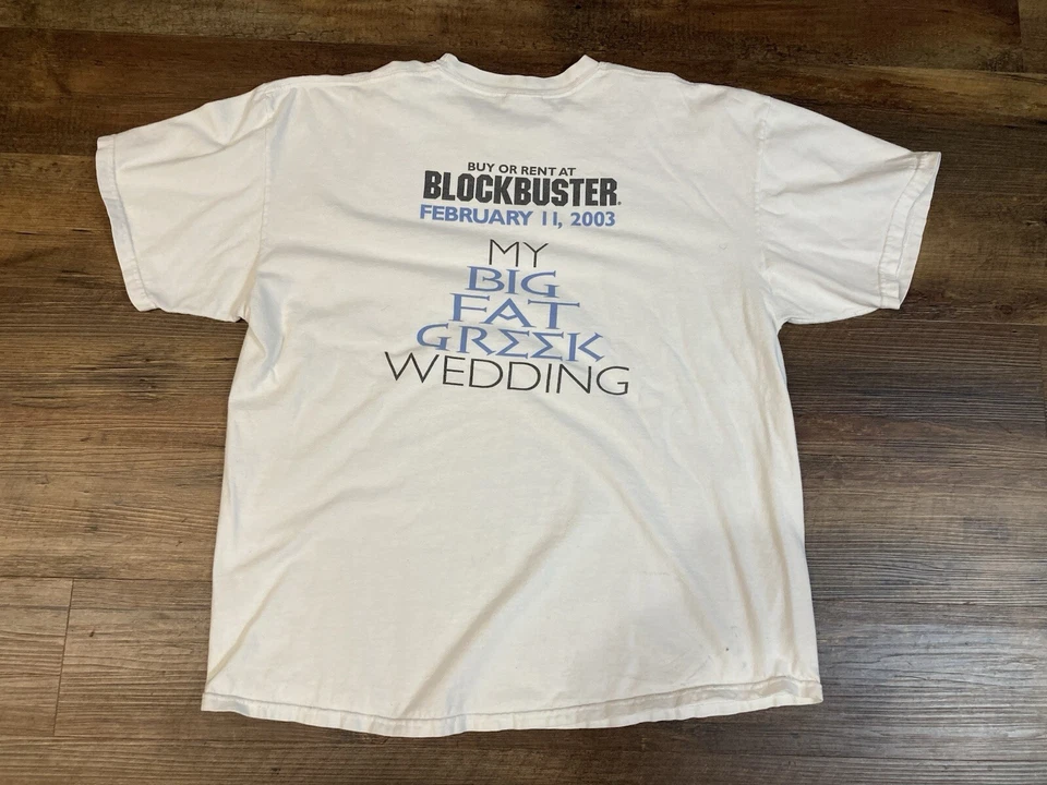 VTG 2000s MY BIG FAT GREEK WEDDING Blockbuster Promo Tee(it All To Me GREECE) XL - Image 2 of 4
