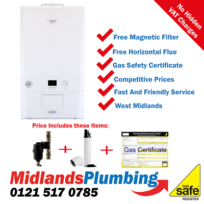 Ideal Logic S24 24kW System Boiler Supplied Fitted UK