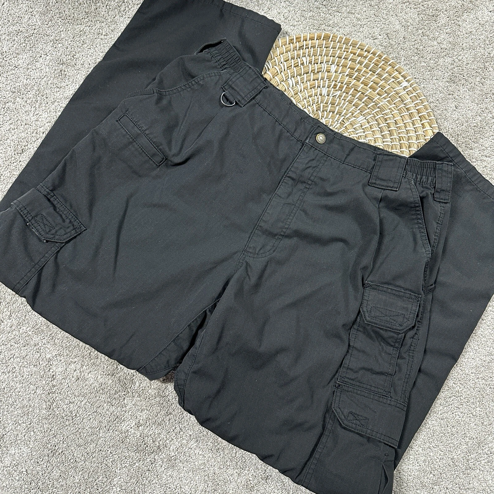 5.11 Tactical Men’s Cargo Pants Ripstop Straight Leg Workwear in Black 36/32