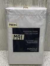 Hudson Park Classic Egyptian Percale King Pillow Sham, 36" x 20" Silver