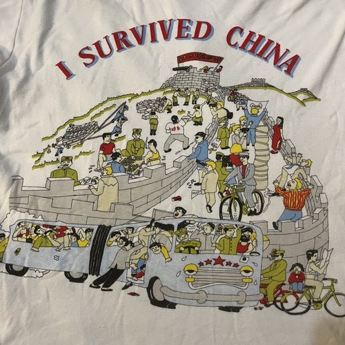 Rare Vintage Lai See I Survived China Shirt Sz L Boxy Fit - Picture 8 of 11