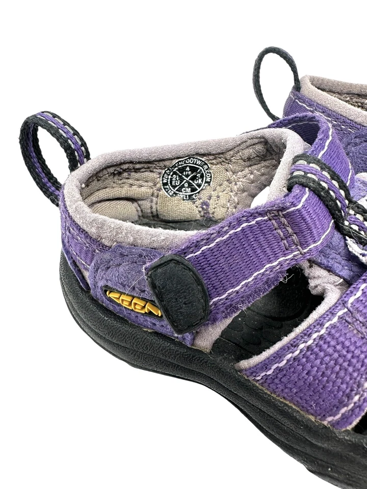 Baby Keen 运动鞋凉鞋 4 码紫色绑带舒适鞋底 — 第 2/3 张图片