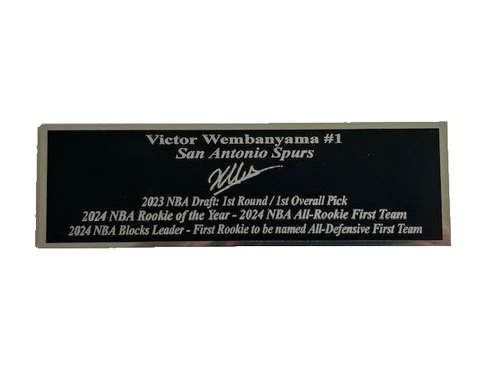 Victor Wembanyama Autograph Nameplate San Antonio Spurs Basketball Jersey Photo