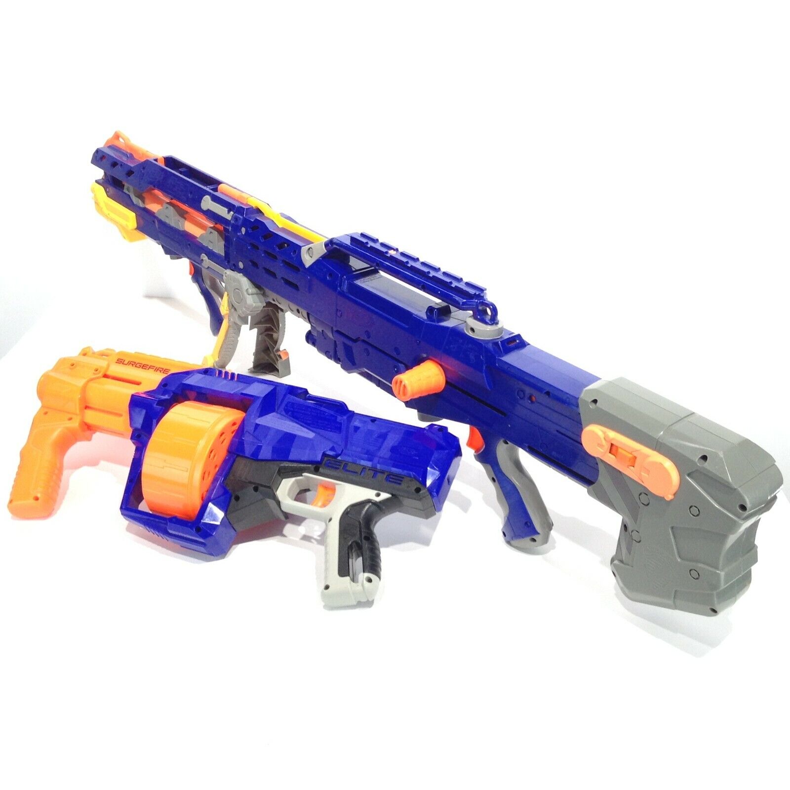 NERF N-Strike Longstrike CS-6 Sniper Blue Blaster Elite, Surgefire Rotating  Drum