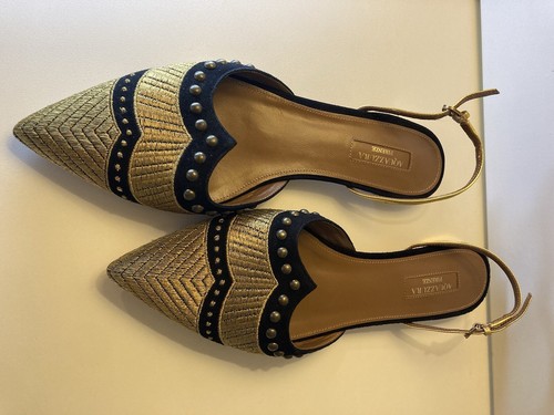 $795 NWoT Aquazzura Milanese Ballet Pointed Flats SzEU 30 Italy Women Sling Back - Picture 15 of 19
