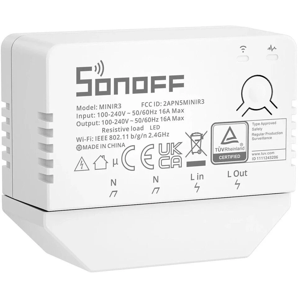 SONOFF MINI R3 Interruttore smart WiFi 16A app ewelink non richiede neutro - Imagen 2 de 4