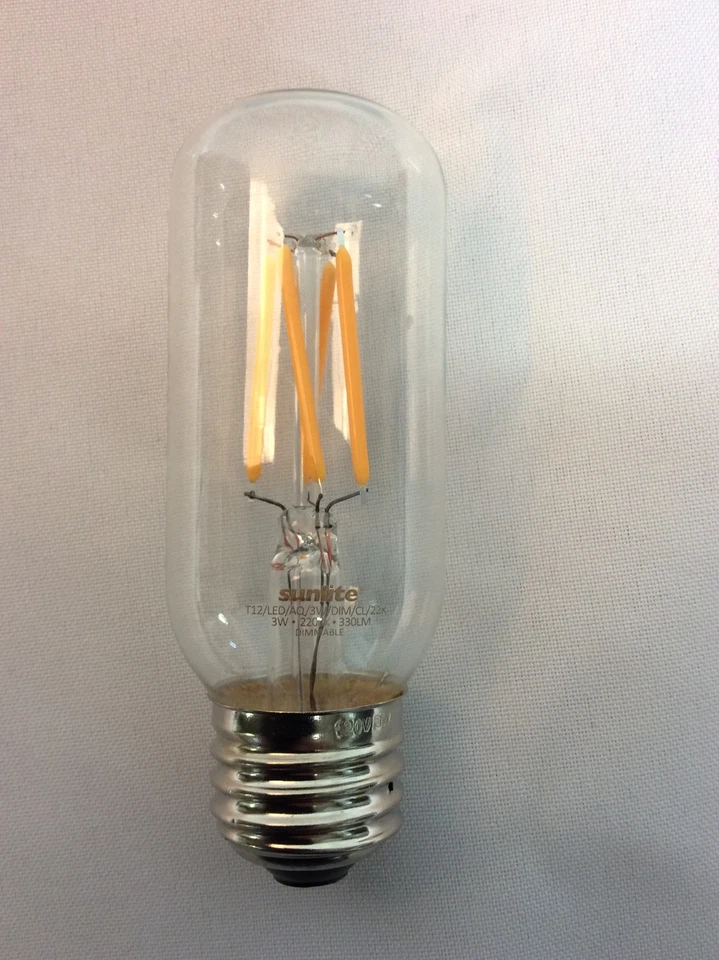 Sunlite 80458-SU LED Vintage T12 3w Medium (E26) Base 2200K Warm White Bulb - Image 2 of 4