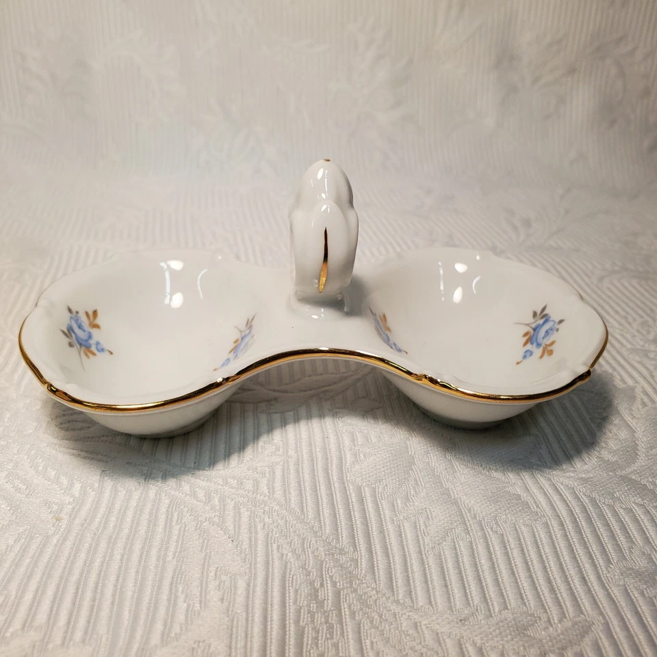 Porcelana Haas & Cajzek - 2 bodegas de sal y pimienta - HC026 rosas azules - de colección 1992 Foto 3 de 4