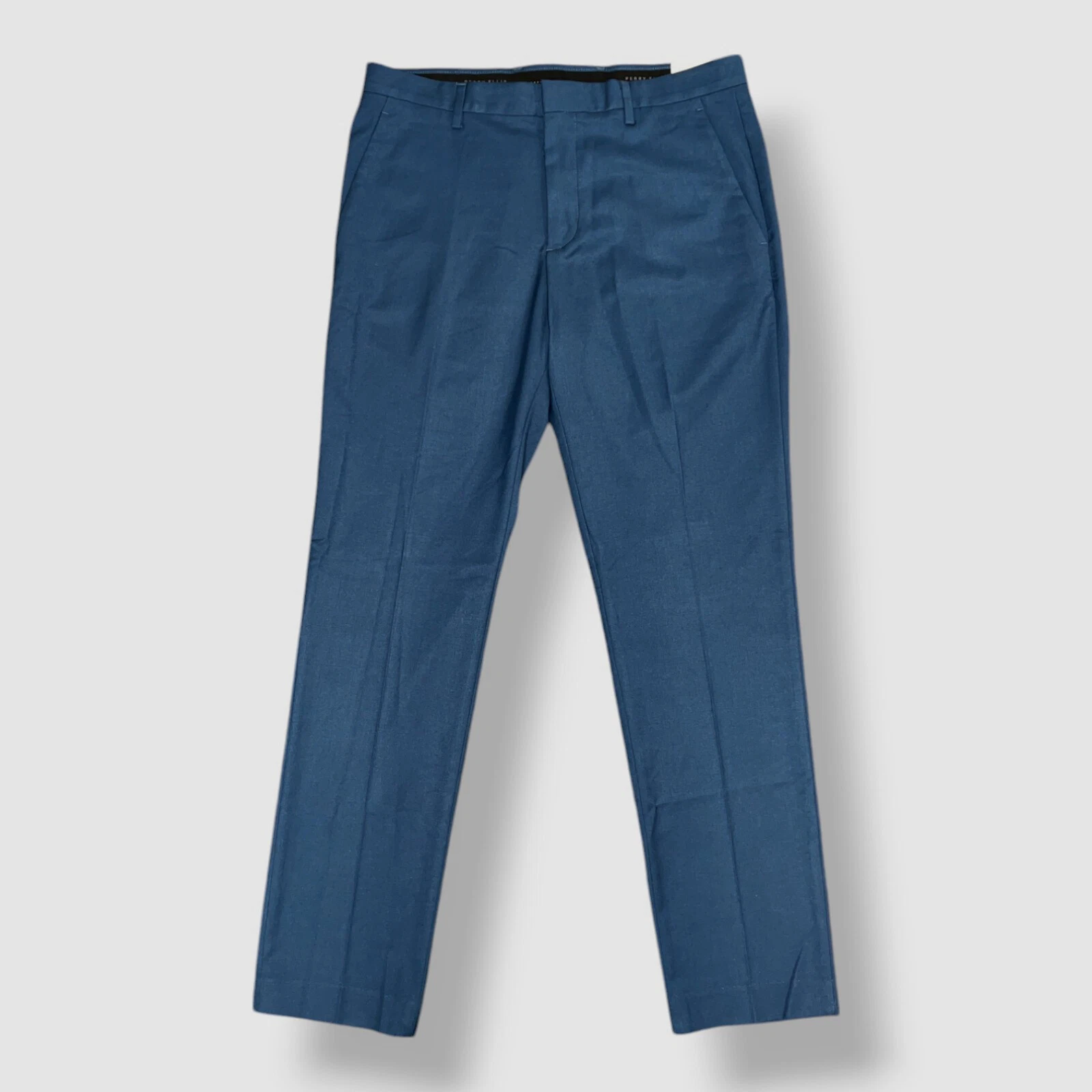 Perry Ellis Portfolio Mens Blue Slim-Fit Stretch Dress Pants Size 38W 32L