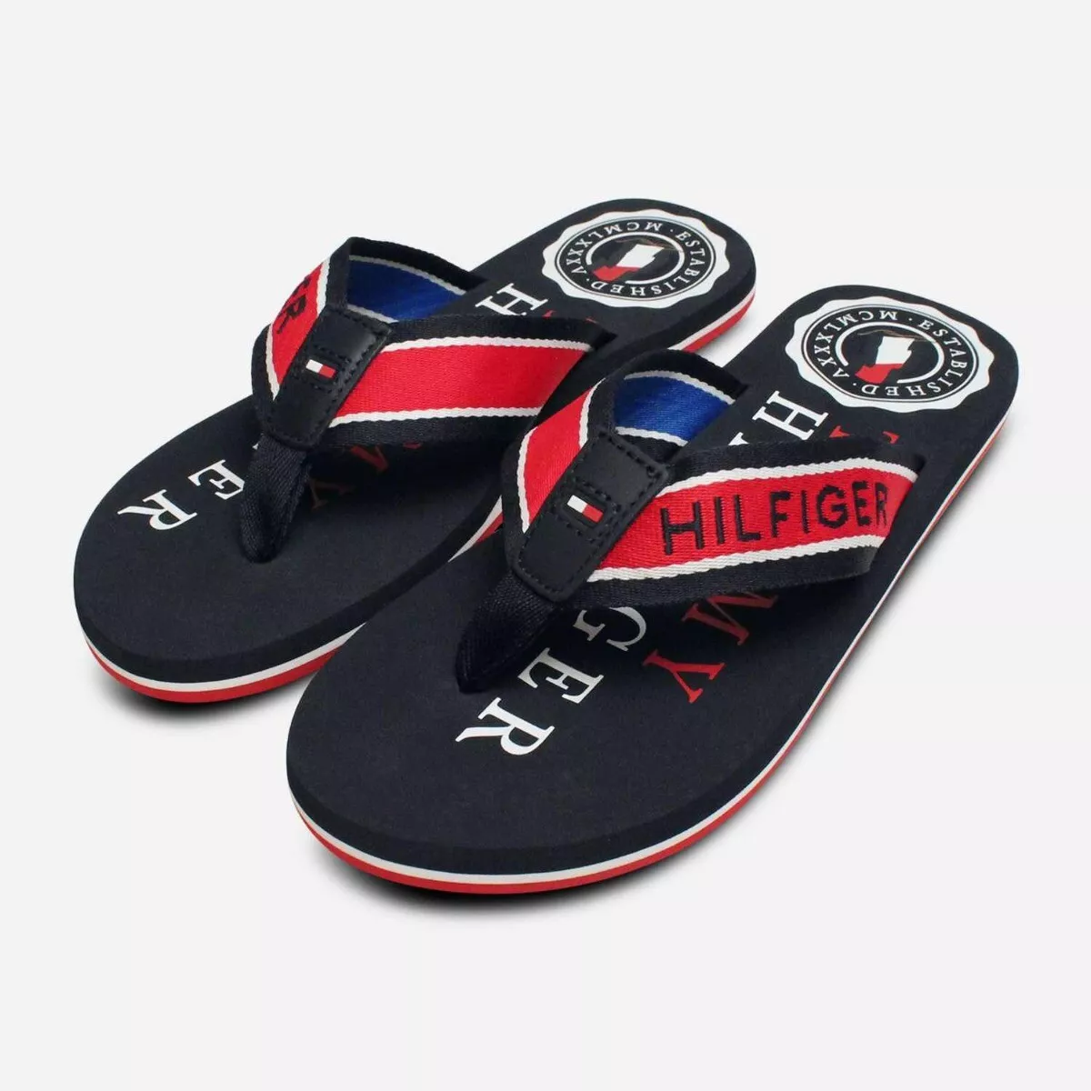 Tommy hilfiger best sale navy flip flops