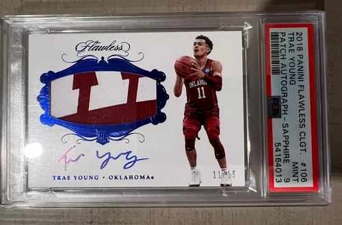 2018 Trae Young Panini Flawless Collegiate RPA Sapphire /15 PSA 9 Hawks 