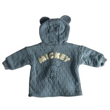 Disney Baby Mickey Mouse Hooded Jacket 12 Months Blue Quilted