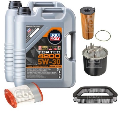 FEBI Inspektionspaket 10L Liqui Moly Top Tec 4200 5W-30 für Audi A8 4E_ 3.0 TDI