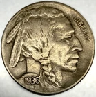 1936- D Buffalo 🦬 Indian Head Nickel 5c VF Very Fine - 3788