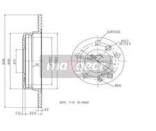 2pcs Brake Disc Maxgear 19-0694 Rear Axle for BMW 5 Series